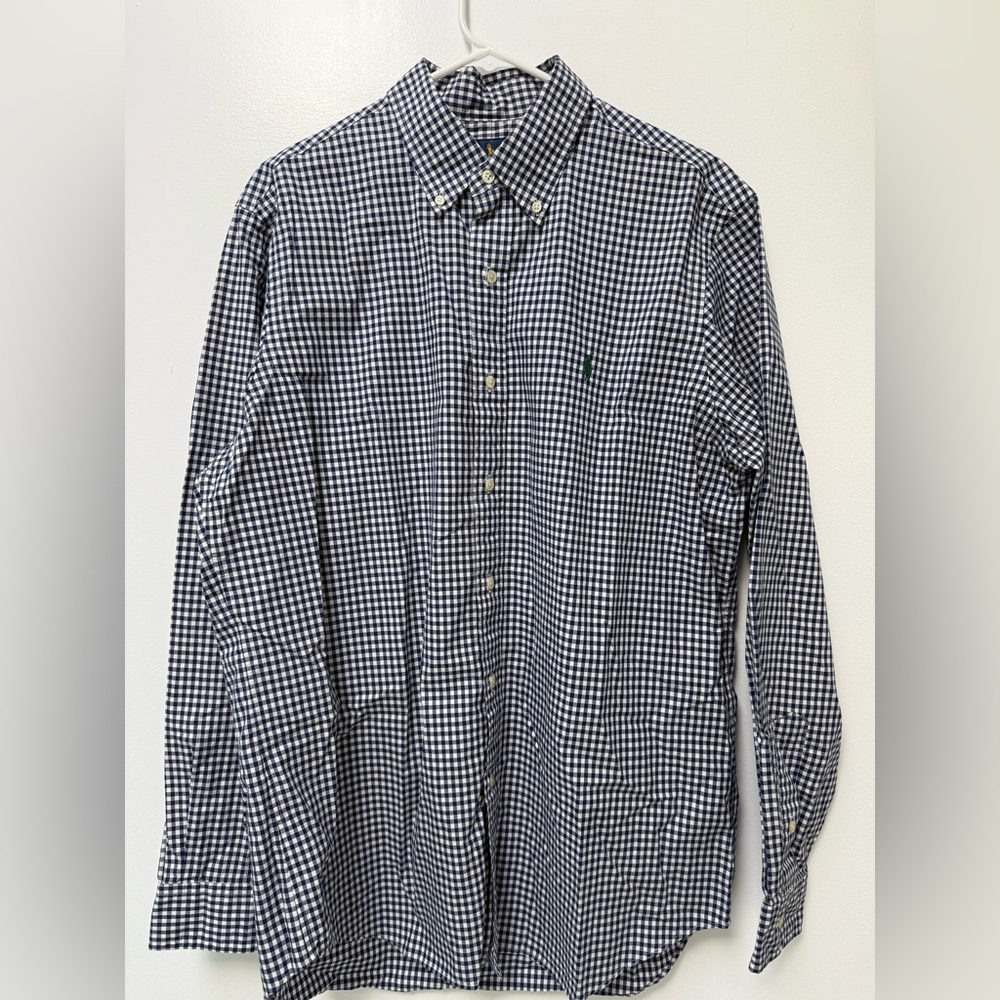 Ralph Lauren Navy and White Gingham Shirt